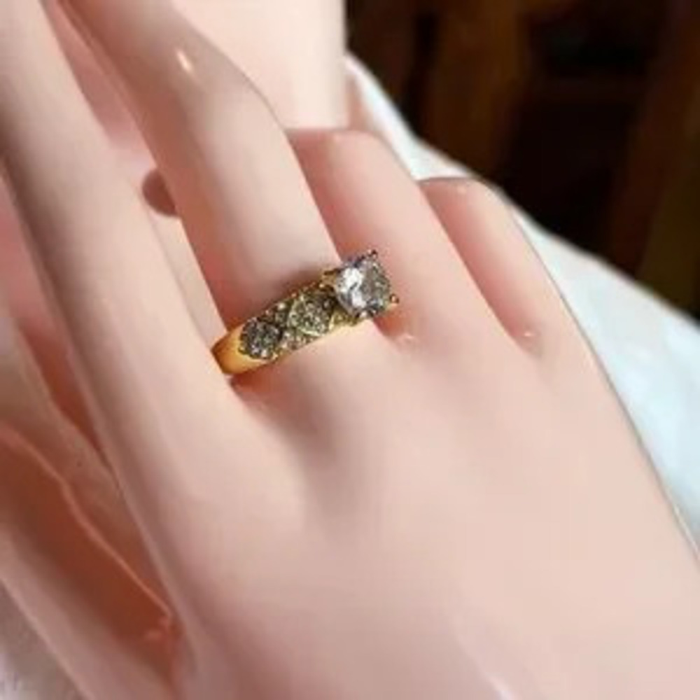 NEW | 14K Gold Plated Ring with Zirconia